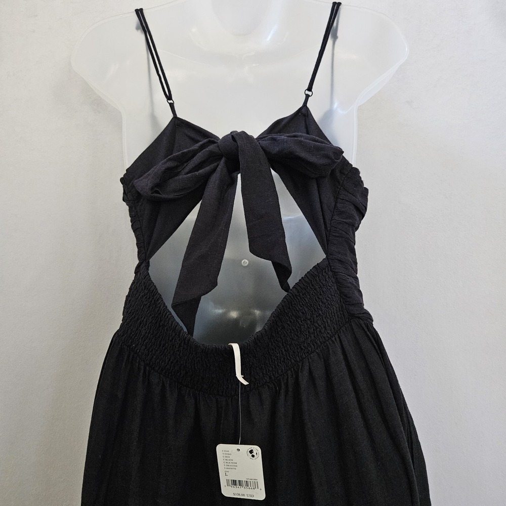 Free People Jumpsuit sz L Day Glow One Piece Black Wide Leg Whimsigoth Fairy NWT - Picture 12 of 15